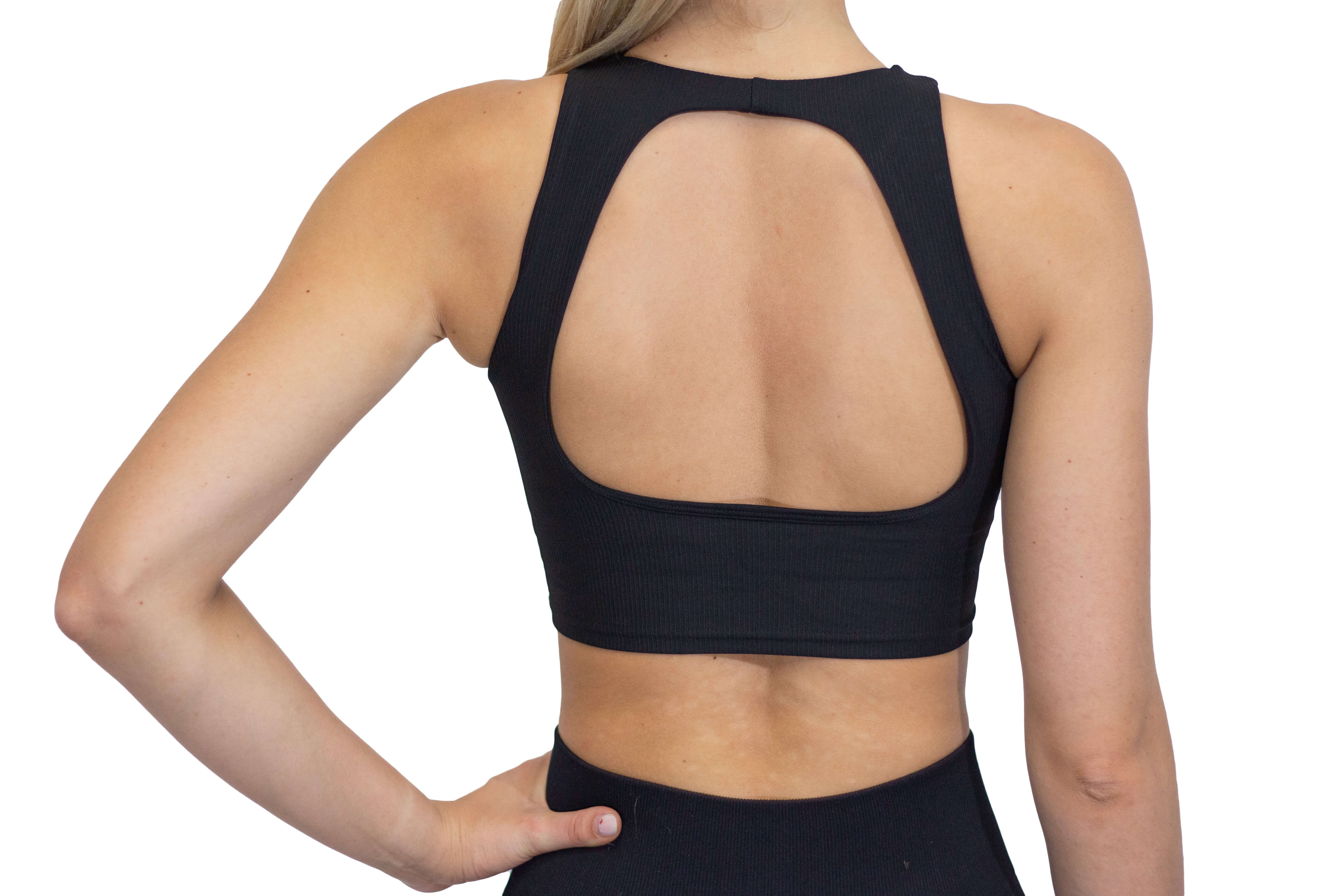 No sleeve backless top black