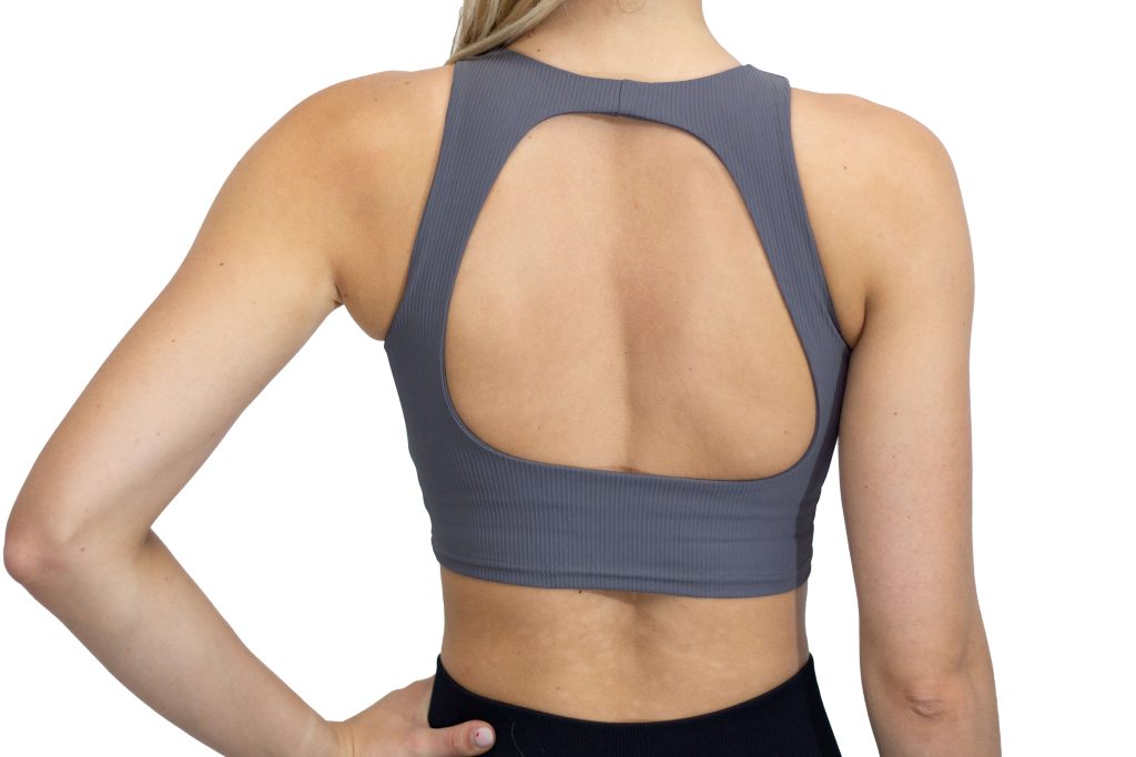 No sleeve backless top gray