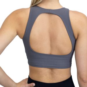 No sleeve backless top gray