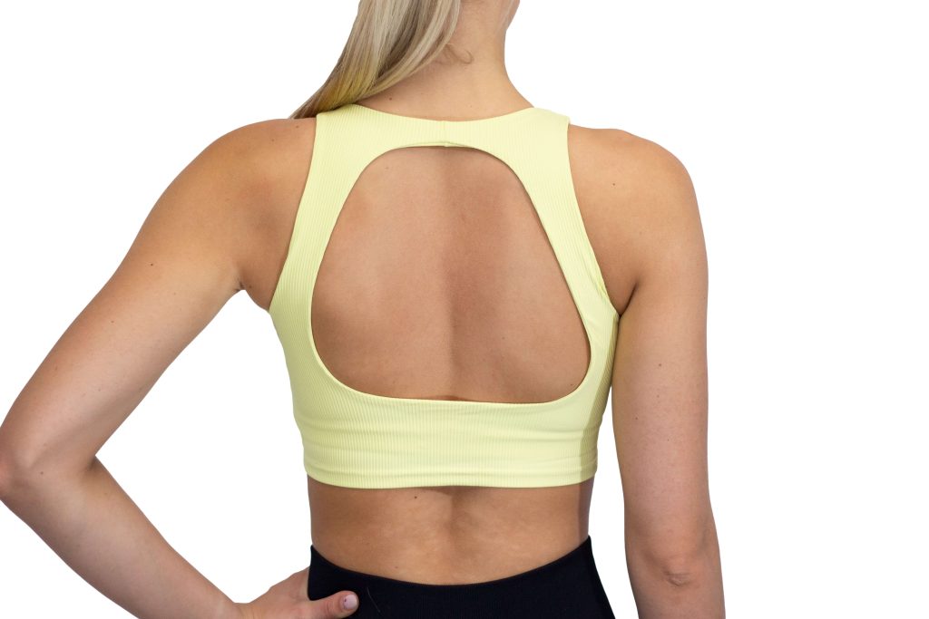 No sleeve backless top yellow