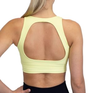 No sleeve backless top yellow