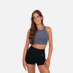 No sleeve backless top gray