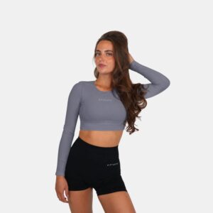 Longsleeve backless top gray