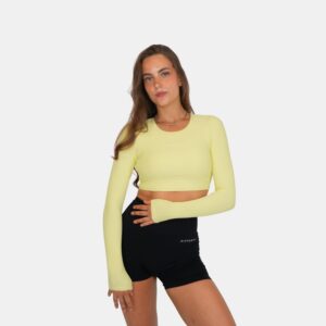 Longsleeve backless top yellow