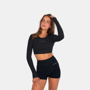 Longsleeve backless top black