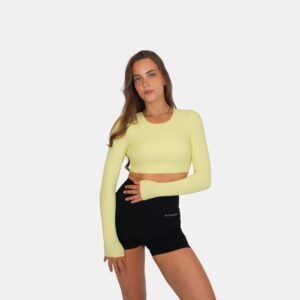 Longsleeve backless top yellow