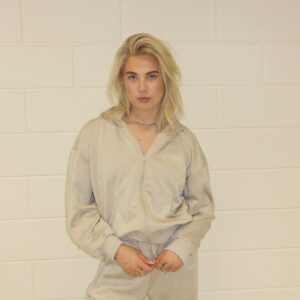 zip up hoodie beige